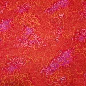 Ombre Scroll BTY Dan Morris Quilting Treasures Tonal Red Pink Scroll - Picture 1 of 3