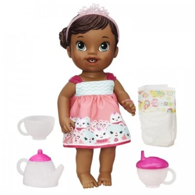 Baby Alive Lil' Sips Baby Has a Tea Party Doll African American - Image 1 of 4