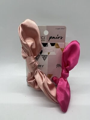 Paquete de 2 lazos para el cabello Scunci Scrunchie rosa y rosa oscuro Mommy & Me Foto 1 de 2