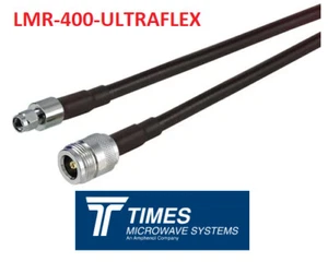 LMR-400-Ultraflex N Female to SMA Male Helium Times Microwave Coaxial Cable - Picture 1 of 5