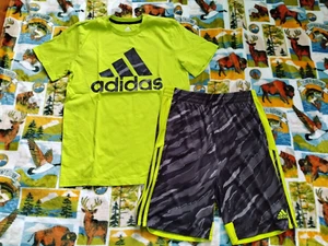Adidas Kids Lot 2 PCS TIGER CAMO Outfit Tee T-Shirt Shorts Size XL Youth Boys - Picture 1 of 3