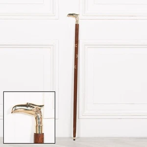Eagle Head Handle Cast Brass Vintage Style Victorian Wooden Walking Stick Cane - Picture 1 of 4