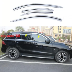 ABS Chrome Window Visor Vent Shades Sun Rain Guard 4pcs For Benz GLE 2016-2019 - Picture 1 of 7