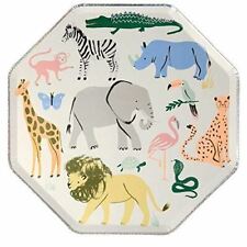 Safari Jungle Animals Paper Plates | Childrens Birthday Party Tableware Meri x8