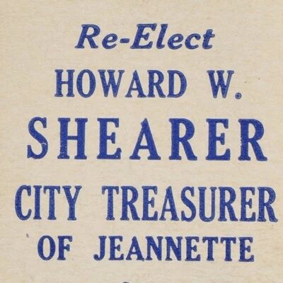 1953 Howard W Shearer Jeannette City Schatzmeister Westmoreland County Pennsylvania - Bild 1 von 4