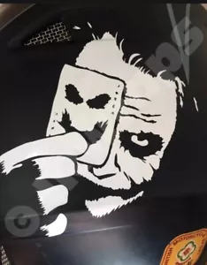 CALCOMANÍAS DE CARA JOKER SILUETA Casco Motocicleta Parachoques Coche Brillo Blanco - Imagen 1 de 6