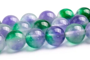 Cuentas de jade púrpura y verde de 8 mm grado AAA cuentas sueltas redondas de piedras preciosas - Imagen 1 de 4