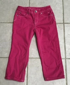 JUSTICE GIRLS MEDIUM PINK DENIM SIMPLY LOW CAPRI JEANS SZ 12S GC! - Picture 1 of 2