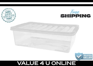 Thumbsup 32L Unterbett Aufbewahrungsbox mit Deckel - 3er Pack | transparent & stapelbar - Bild 1 von 3