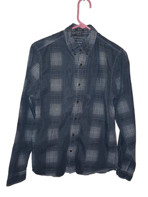 GUESS Dillon Slim Fit Long Sleeve Black & Gray Button Up Shirt XS - Image 1 of 4
