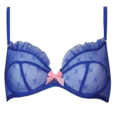 Бюстгальтер Agent Provocateur Eleanor 32D Stars с оборками кружевной на косточках синий - Изображение 1 из 4