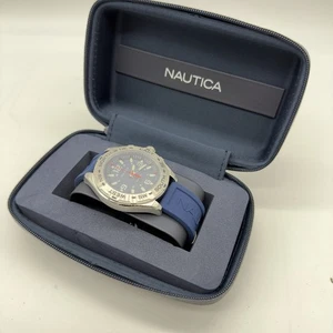 Nautica Men's NAPCWS304 Clearwater Beach Blue Silicone Strap Watch - Picture 1 of 5