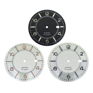 36.5mm Steel Green Luminous Watch Dial Plate With Date Window for NH35 Movement - Picture 1 of 20