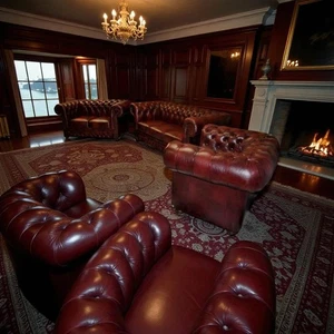 Chesterfield Classik  Leder Garnitur Antik grün 3+2+1 A1SP400 - Bild 1 von 24