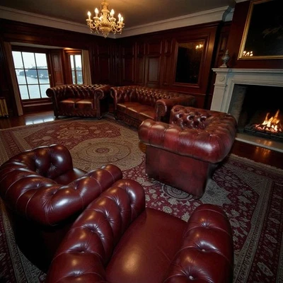 Chesterfield Classik  Leder Garnitur Antik grün 3+2+1 A1SP400 - Bild 1 von 4