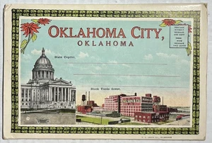 Vintage Postcard Set Oklahoma City Souvenir Folder Illustrated Scenes 1930's - Picture 1 of 5