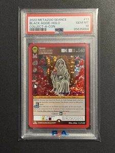 PSA 10 GEM MINT Metazoo Black Aggie Seance Collect A Con Stamp 11/165 Full Holo - Picture 1 of 2