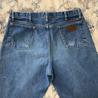 Wrangler Jeans 38x36 Blue Denim Straight Leg 13MWZ Western Cowboy - Image 1 of 4