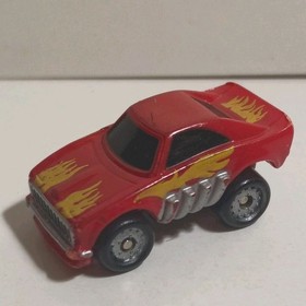 Vintage 1986 Micro Machines 1968 Dodge Charger Red w/ Gold Flames Funny Drag Car