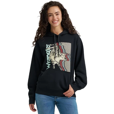 Moletom com capuz Wrangler feminino retrô® preto beleza logotipo ocidental 112368908 - Imagem 1 de 3