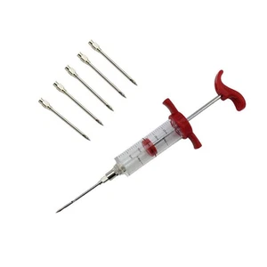 5 Edelstahl Nadeln Gewürzspritze Set BBQ Fleisch Geschmack Injektor Kithen C... - Bild 1 von 7