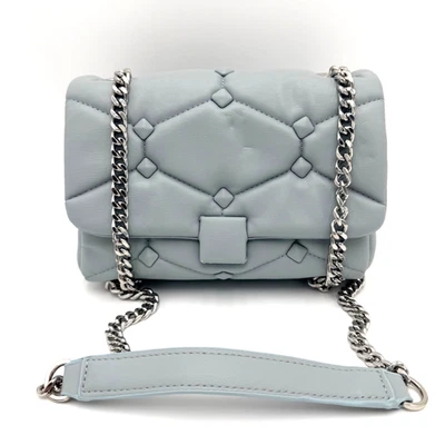 Bolso bandolera ZARA azul claro/gris acolchado para mujer correa de cadena Foto 1 de 4