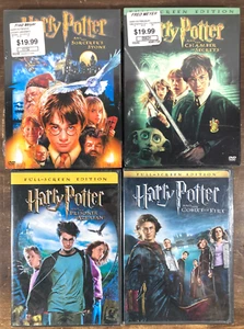 Harry Potter DVD Movie Lot Years 1 2 3 4 New Sealed Full Screen 1&2 w/ DVD-Rom - Picture 1 of 6