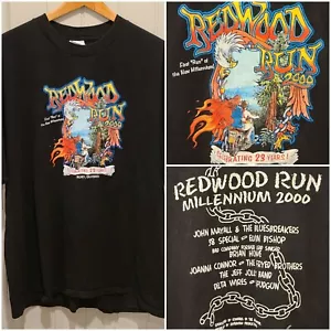 VINTAGE 2000 REDWOOD RUN MOTORCYCLE RUN, BLACK T-SHIRT, CONCERT 38 SPECIAL XXL - Picture 1 of 6