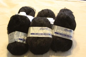 Bucilla Alpaca Mist Alpaca Acrylic Lot of 6 Ounce Balls Black Made In Italy - Picture 1 of 4
