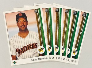 (6) Sandy Alomar Jr. 1989 Upper Deck Baseball Star Rookie NM-MT RC Lot #5