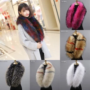 Plush Woolen Imitation Fur Fur Collar Autumn Winter Shawl Trench Coat Decorative - Picture 1 of 46