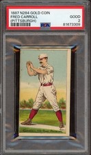 1887 N284 Buchner Gold Coin Set-Break Cliff Carroll MBA CERTIFIED AUTHENTIC