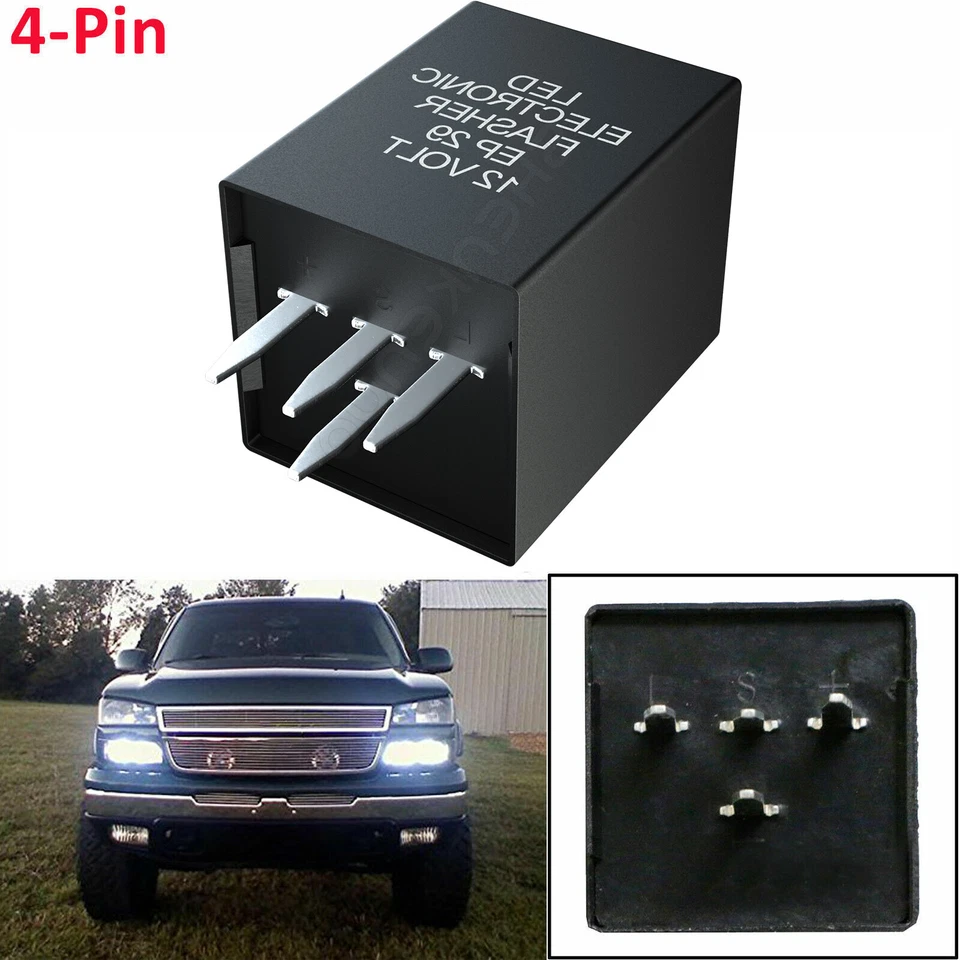 New 4-Pin EP29 EP29N LED Flasher Relay Fix For GMC Sierra 1500 2500 3500 HD - Image 1 of 4