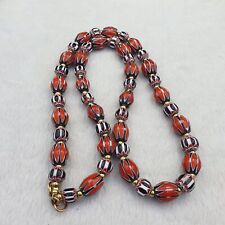 Vintage Chevron Venetian Style Multilayers Glass Beads Necklace NC-808