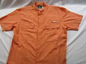 Bass Explorer Hombre XL Camisa Pesca Bolsillos Ventilados Naranja Manga Corta - Imagen 1 de 6
