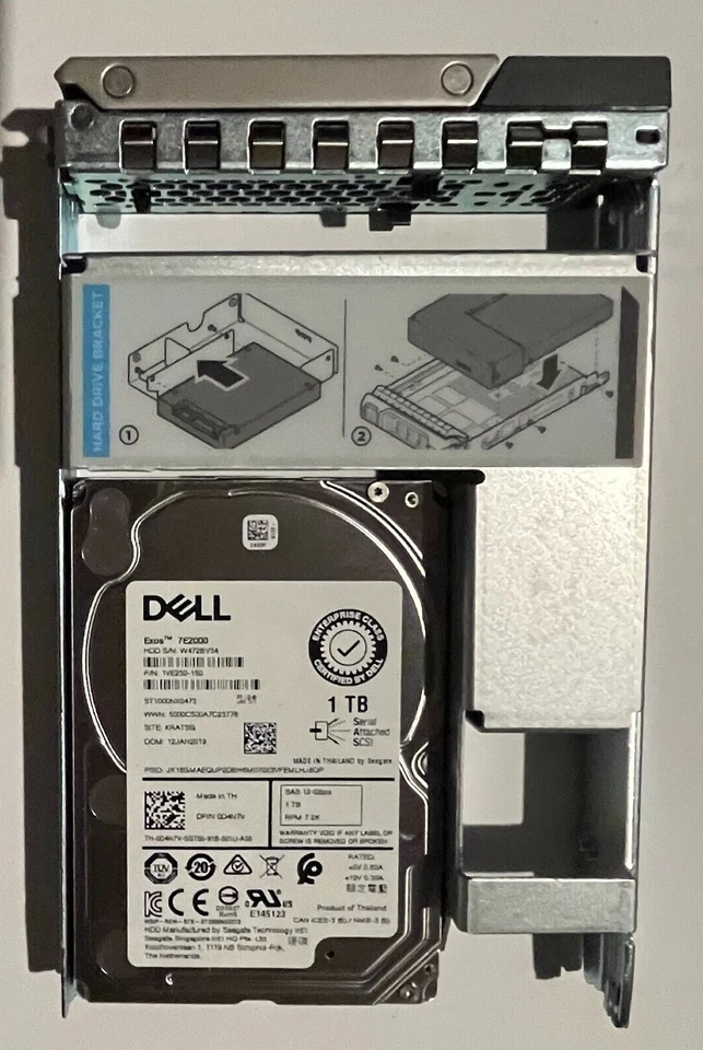 D4N7V DELL SEAGATE ST1000NX0473 3.5 INCH SAS 12 Gbs 7.2K 940 R740 R640 0D4N7V - Image 1 of 1