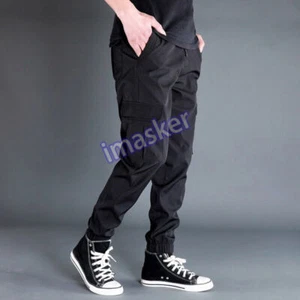 Hombres Cintura Elástica Joggers Carga Cónicos Pantalones Correr Exterior - Imagen 1 de 28