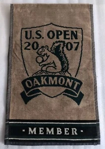 2007 US Open Oakmont ~ membro USGA ~ asciugamano borsa da golf 35"x11,5" ~ VINTAGE ~ 107° - Foto 1 di 4