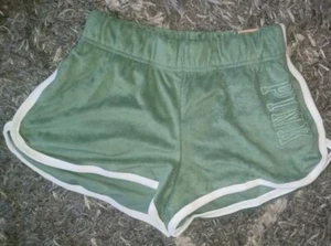 VS pink terry varsity shorts new size Small Green logo - Picture 1 of 2