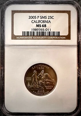  2005 P California State Quarter  SMS 25 Cent MS 68 NGC Certified - Image 1 of 4