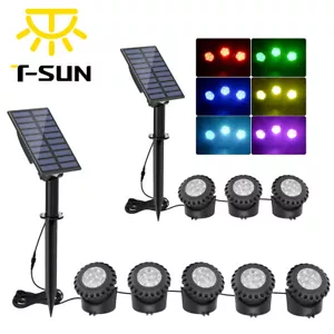RGB LED Solar Teichbeleuchtung Solar Teichlicht Solar Unterwasserstrahler Licht - Bild 1 von 24