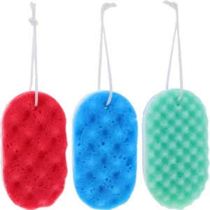 3 Stück Doppelseitiger Schwamm Bad Reise Körper Peeling Peeling für Dusche - Bild 1 von 10