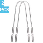 2 x Stainless Steel Tongue Tounge Cleaner Scraper Dental Care Hygiene Oral Mouth