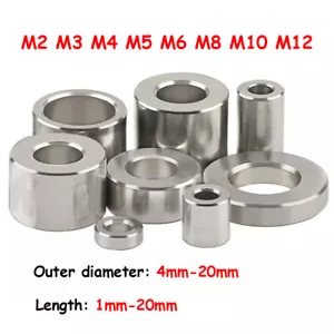 Stainless Steel Spacers M2 M3 M4 M5 M6 M8 M10 M12 Standoffs Round Thick Washers - Picture 1 of 6