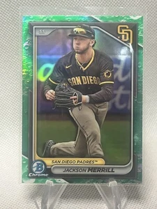 2024 Bowman Chrome Jackson Merrill Green Lunar Refractor #BCP-145 PADRES - Picture 1 of 2