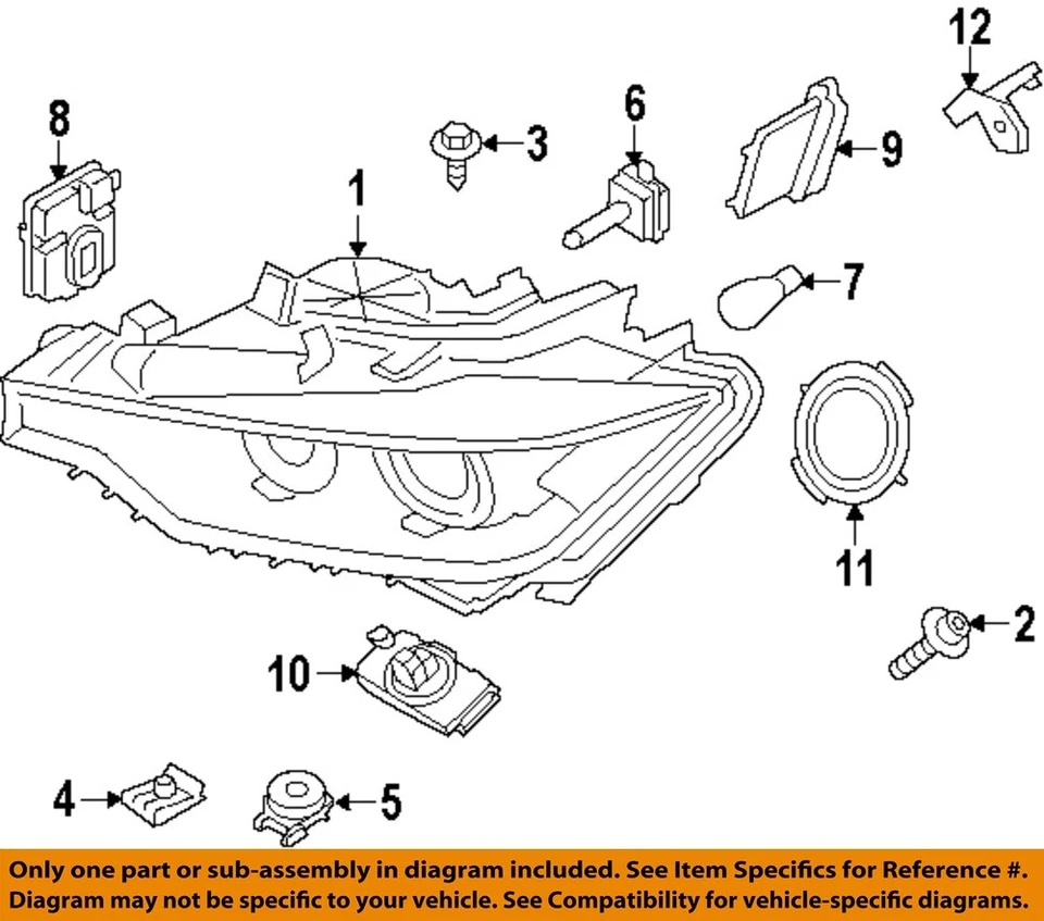 BMW OEM 12-16 328i Faro Faro Faro Luz-Faro Carcasa Tornillo 07147288888 Foto 1 de 1