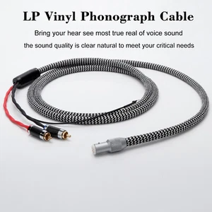 Tocadiscos de cable fonográfico de 5 pines DIN a 2RCA enchapado en plata cable analógico LP cable de brazo - Imagen 1 de 14