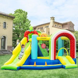 Inflatable Bounce House w/ 450W Air Blower Kids Bouncer Jumping Castle & Slide - Picture 1 of 7