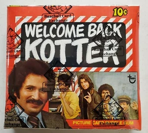 Topps Welcome Back Kotter 1976 sin abrir caja de 36 unidades barbacoa autenticada envuelta - Imagen 1 de 6