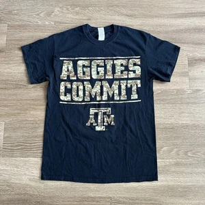 Texas A&M Aggies Camo Print T Shirt Black Men’s Medium - Picture 1 of 17